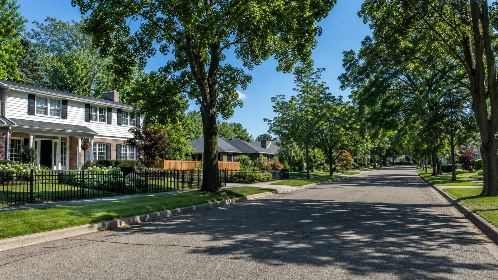 Metro Detroit suburban neighborhood served by BH Fencing